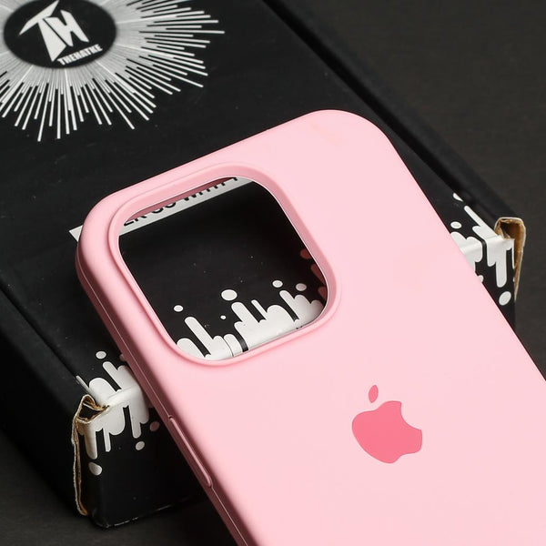 Pink Original Silicone case for Apple iphone 15 Pro - The Hatke