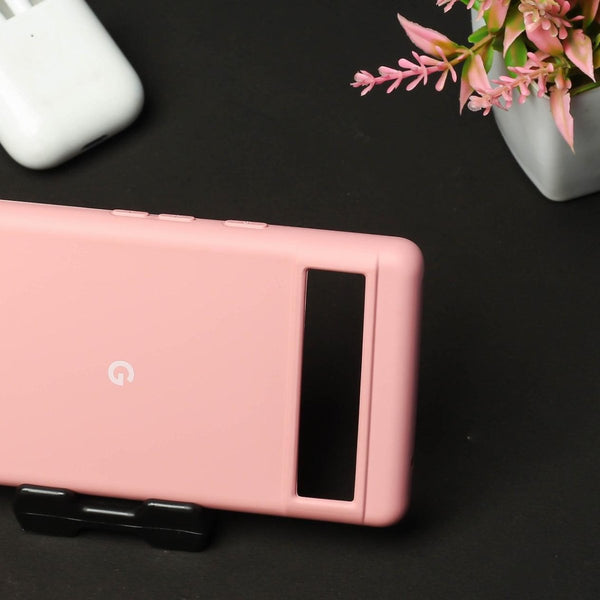 Pink Original Silicone case for Google Pixel 6A - The Hatke