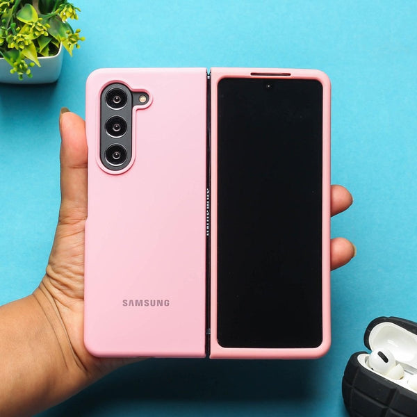 Pink Original Silicone case for Samsung Z Fold 5 5G - The Hatke