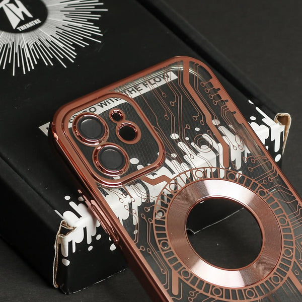Pink Watch Machine Logo Cut Transparent Case for Apple Iphone 11 - The Hatke