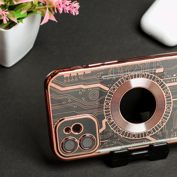 Pink Watch Machine Logo Cut Transparent Case for Apple Iphone 11 - The Hatke