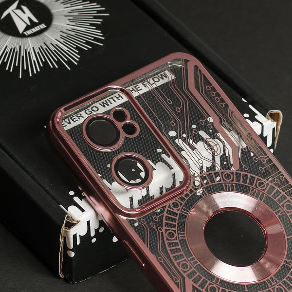 Pink Watch Machine Logo Cut Transparent Case for Oneplus Nord CE 2 - The Hatke