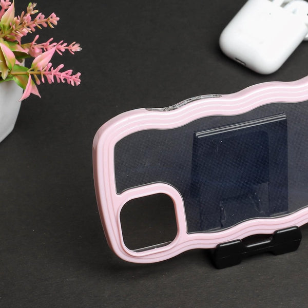 Pink Zig Zag Frame Silicon Case for Apple Iphone 13 - The Hatke