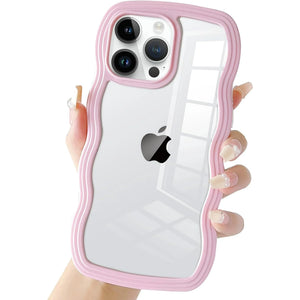 Pink Zig Zag Frame Silicon Case for Apple Iphone 15 Pro Max