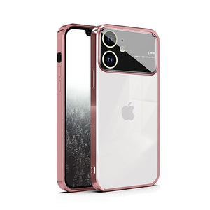 Luxury Plating Pink Camera Protection Transparent Case for Apple iphone 11