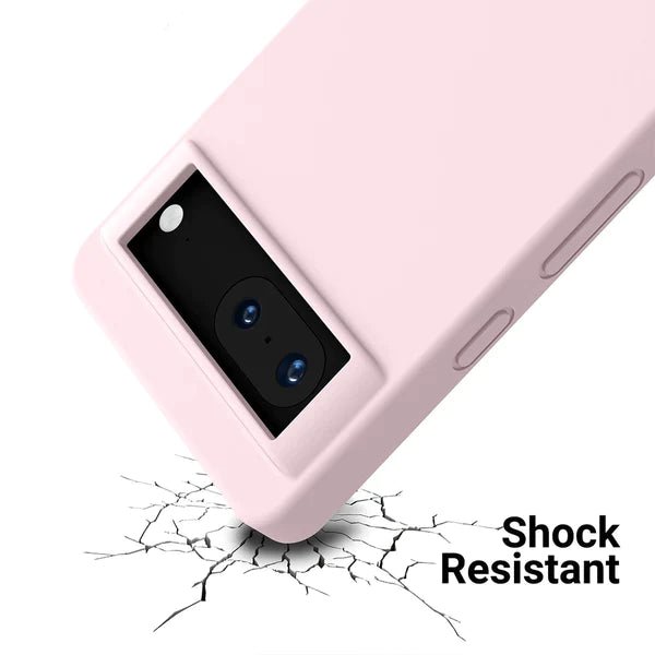 KANSi Cover per Google Pixel 7A, Vetro Temperato [2 Pack] Custodie Silicone TPU 360° Rotante Anello Magnetica Anello Ring Supporto Bumper - Rose Gold