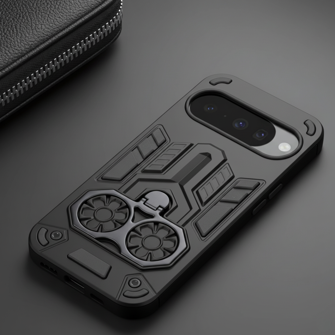 Black Cycle Armor Silicone Case for Google Pixel 10