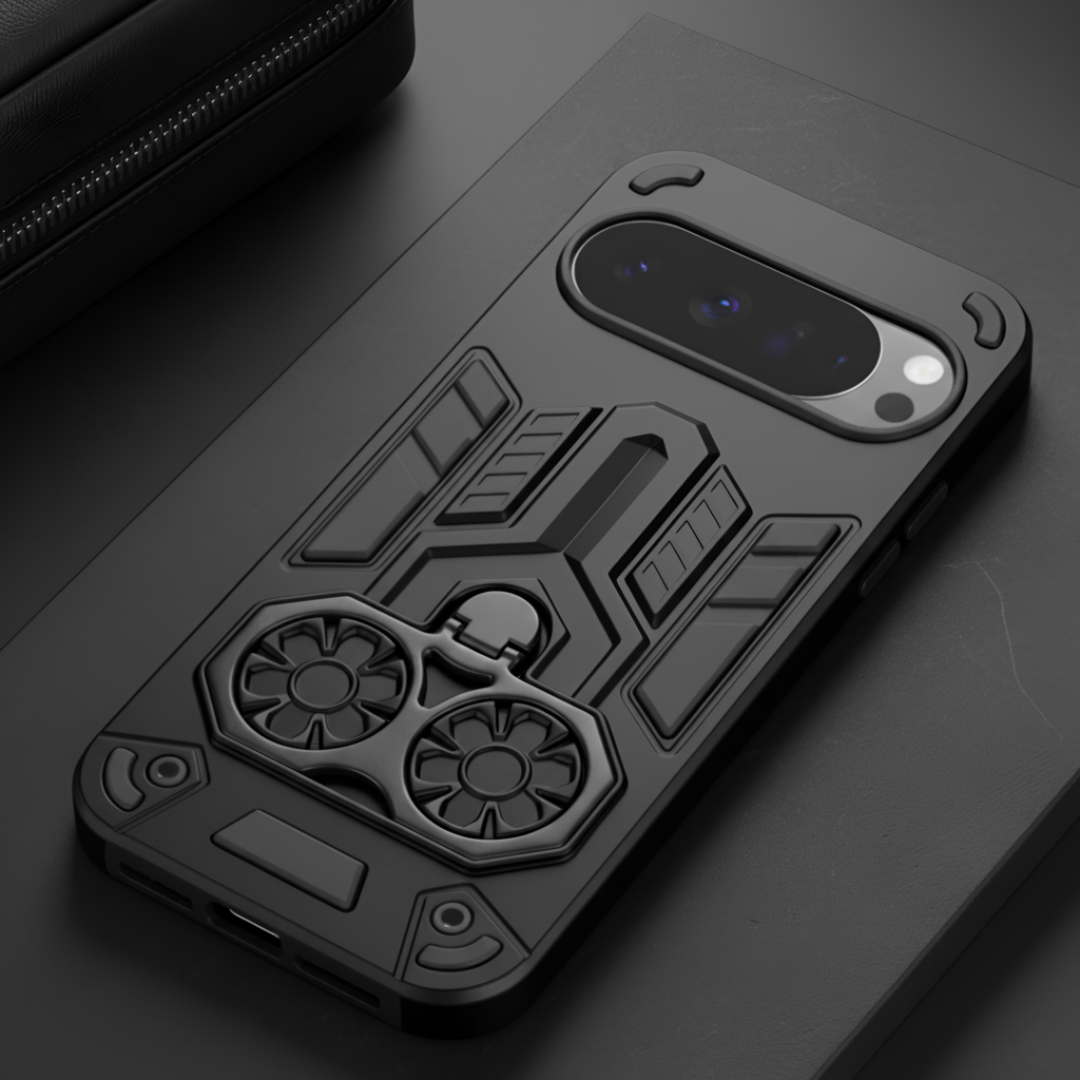 Black Cycle Armor Silicone Case for Google Pixel 10 Pro