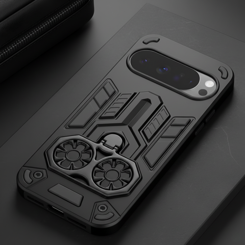 Black Cycle Armor Silicone Case for Google Pixel 10 Pro