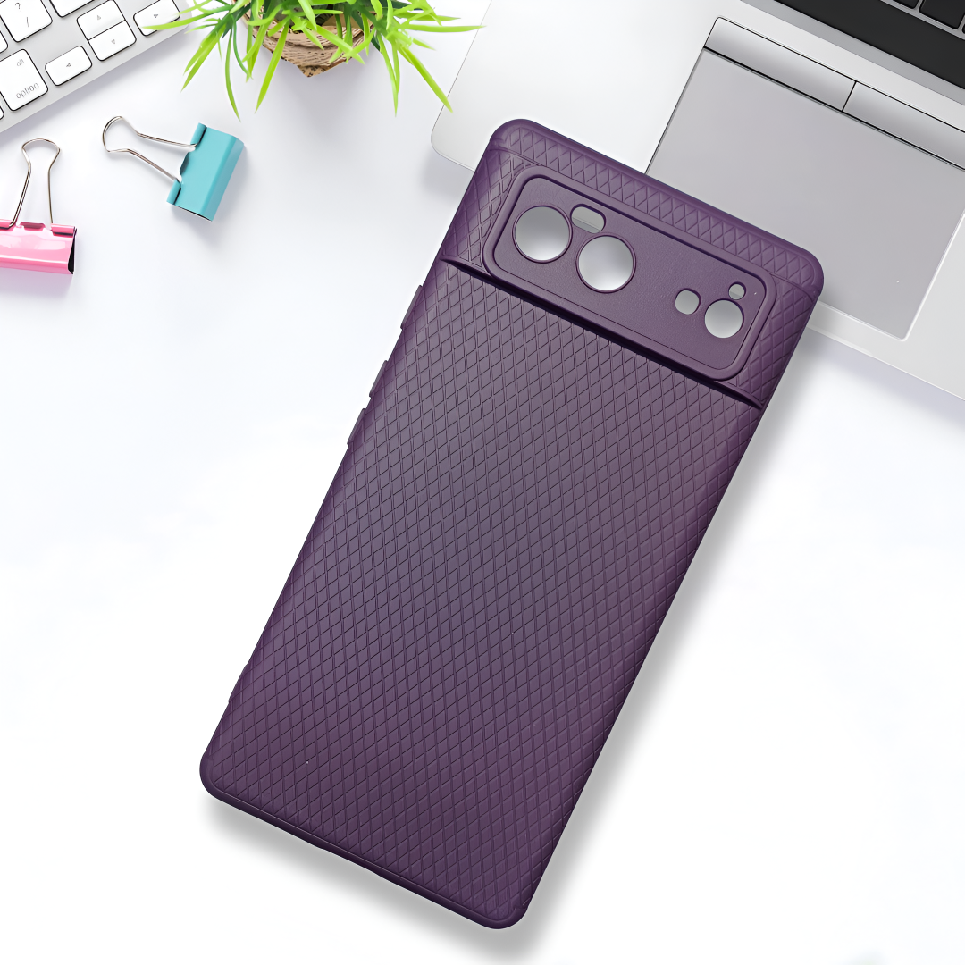 Deep Purple Line Wave Silicone Case for Google Pixel 6