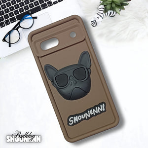 Brown SHOUNENN BULLDOG Silicone case for Google Pixel 7A
