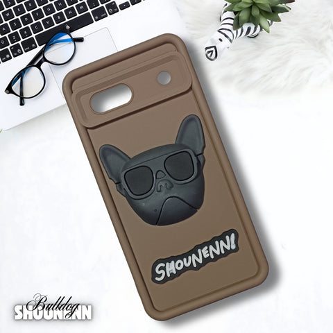 Brown SHOUNENN BULLDOG Silicone case for Google Pixel 7A