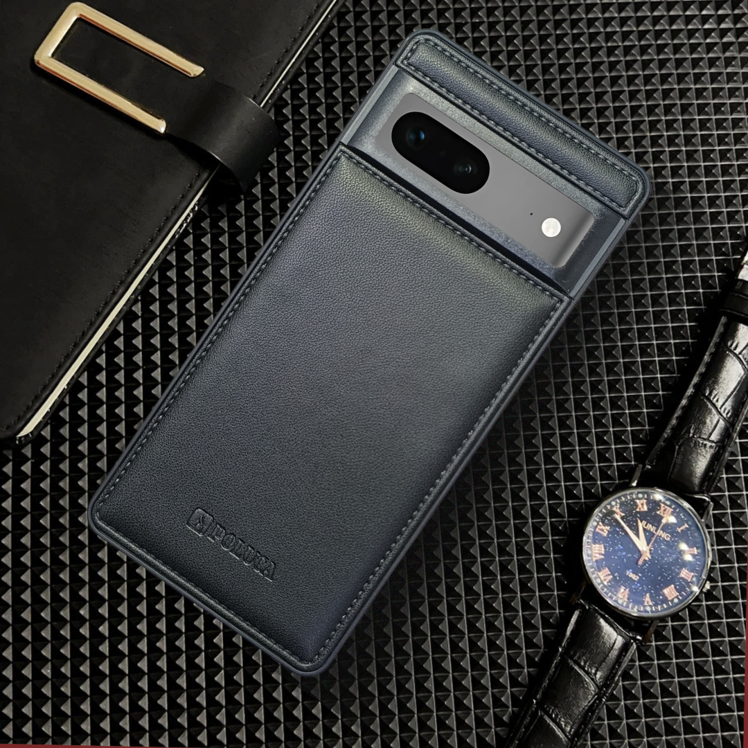 Prime Leather Black Leather Case for Google Pixel 6a