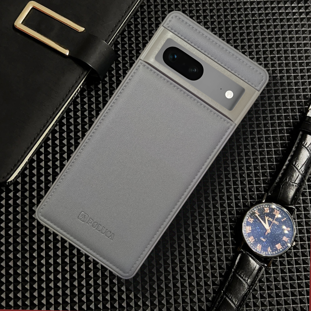 Prime Leather Grey Leather Case for Google Pixel 7