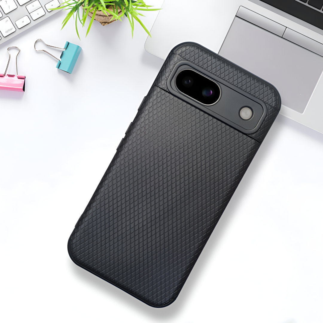 Black Line Wave Silicone Case for Google Pixel 8a