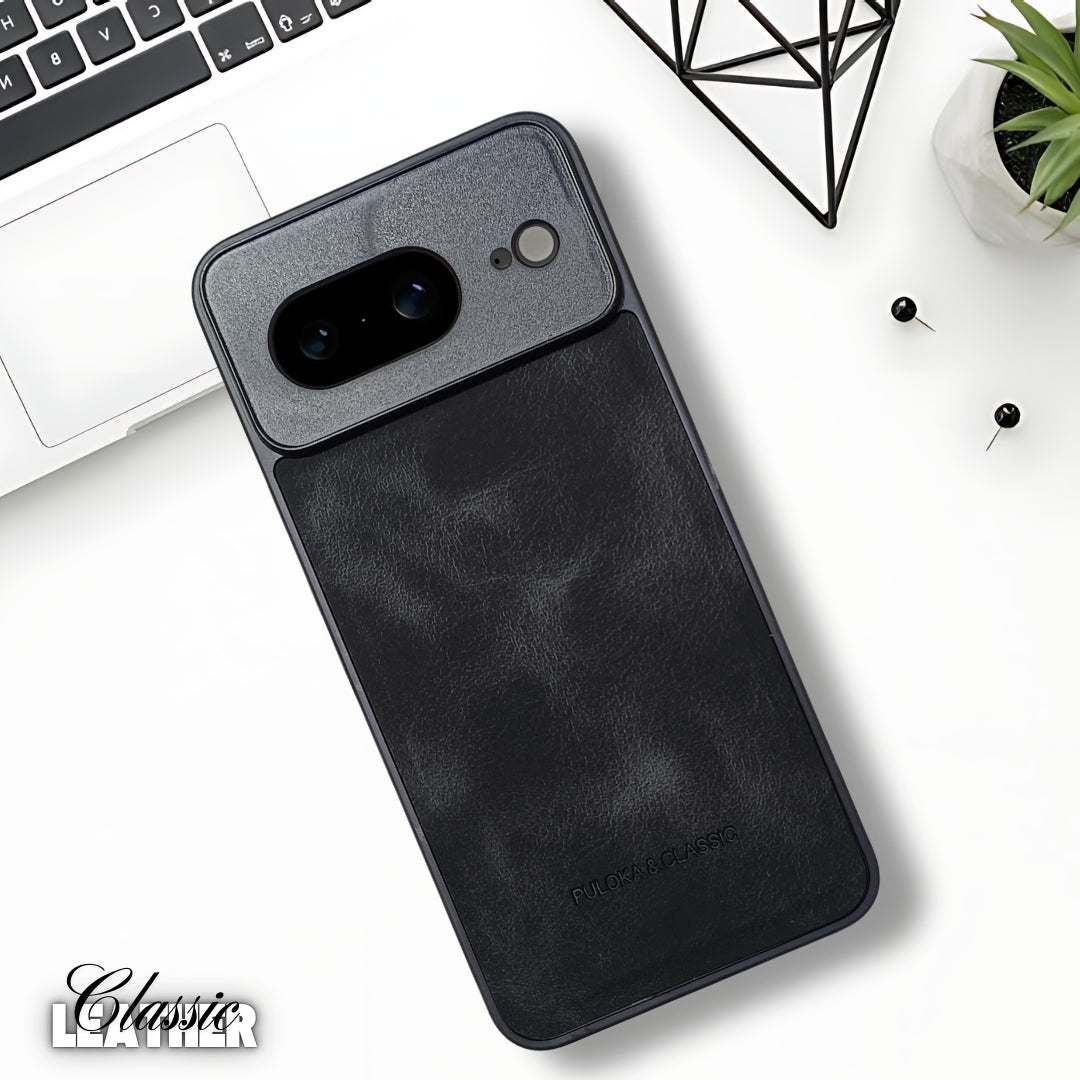 Black Classic Leather Case for Google Pixel 8