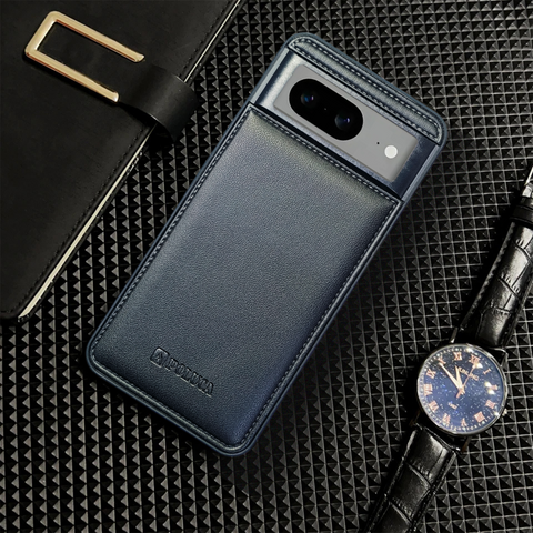 Prime Leather Black Leather Case for Google Pixel 8