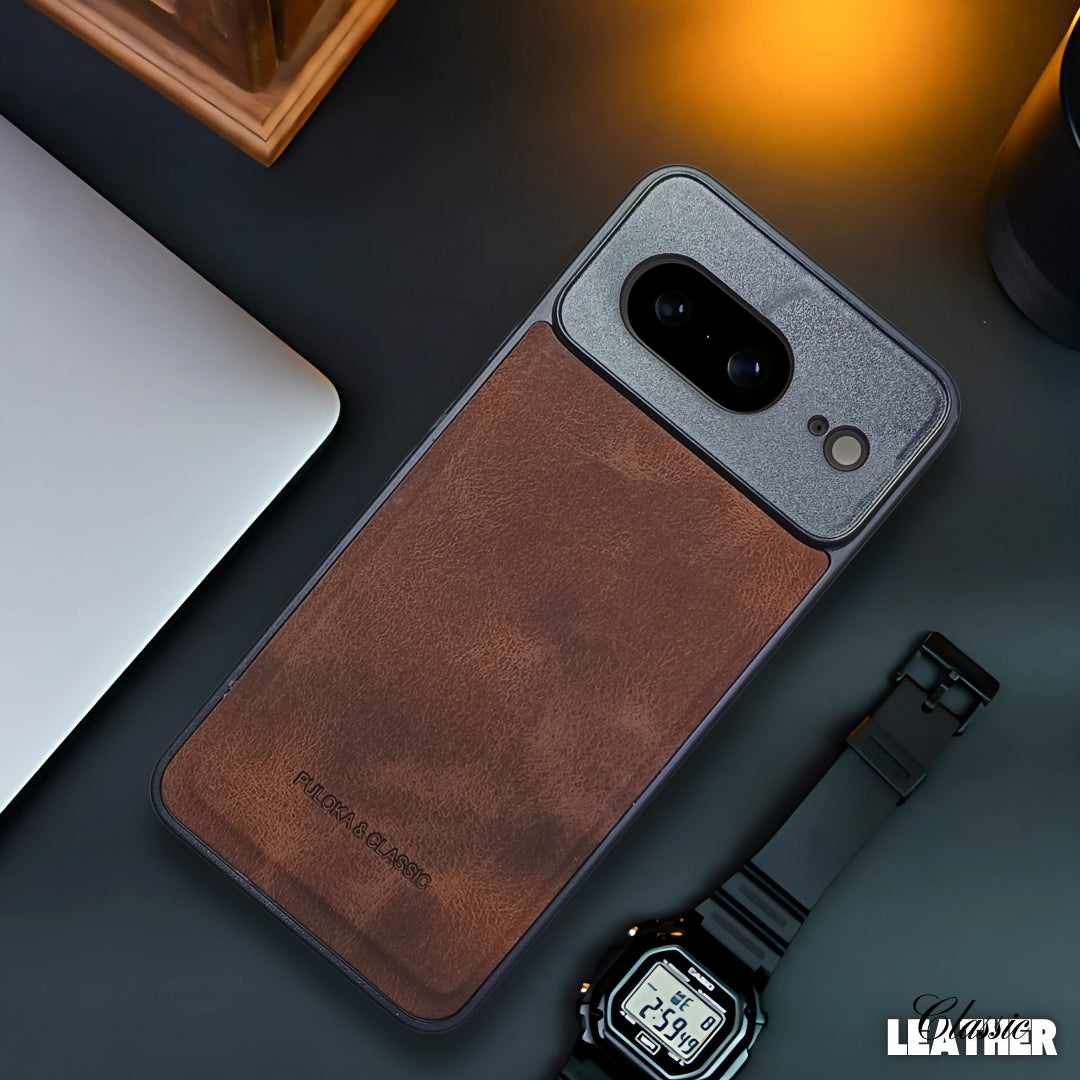 Dark Brown Classic Leather Case for Google Pixel 7