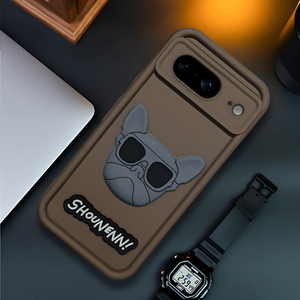 Dark Brown SHOUNENN BULLDOG Silicone case for Google Pixel 8