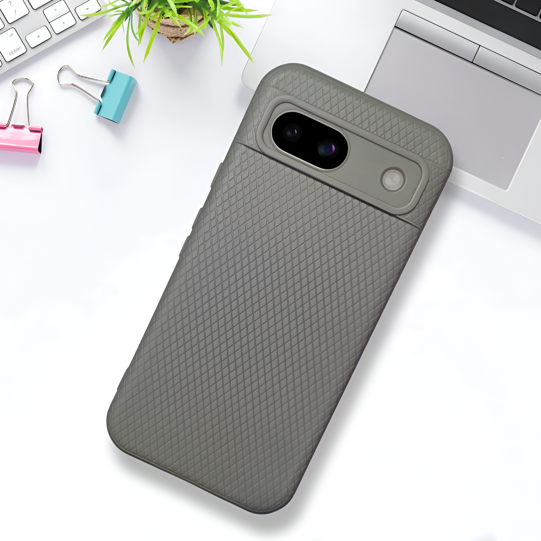 Grey Line Wave Silicone Case for Google Pixel 8a