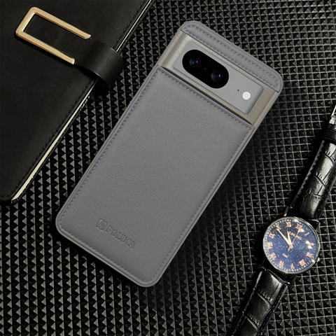 Prime Leather Grey Leather Case for Google Pixel 8