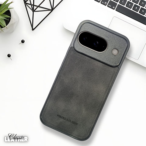 Black Classic Leather Case for Google Pixel 9