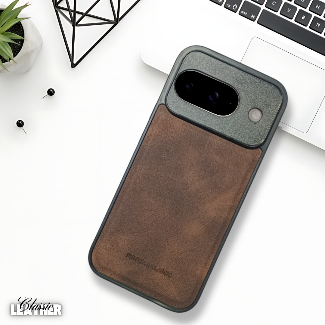Dark Brown Classic Leather Case for Google Pixel 9