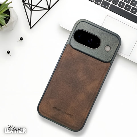 Dark Brown Classic Leather Case for Google Pixel 9