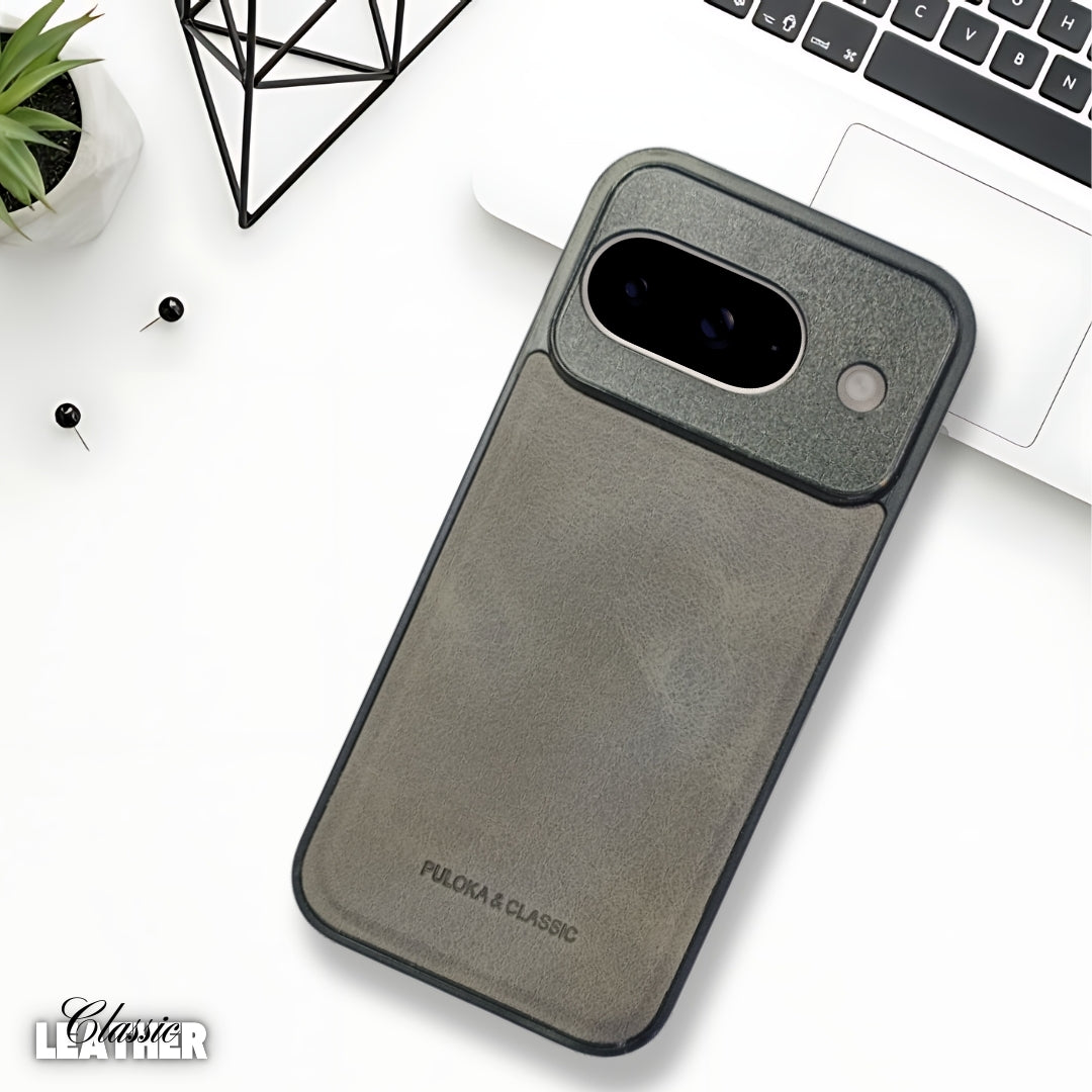 Grey Classic Leather Case for Google Pixel 9