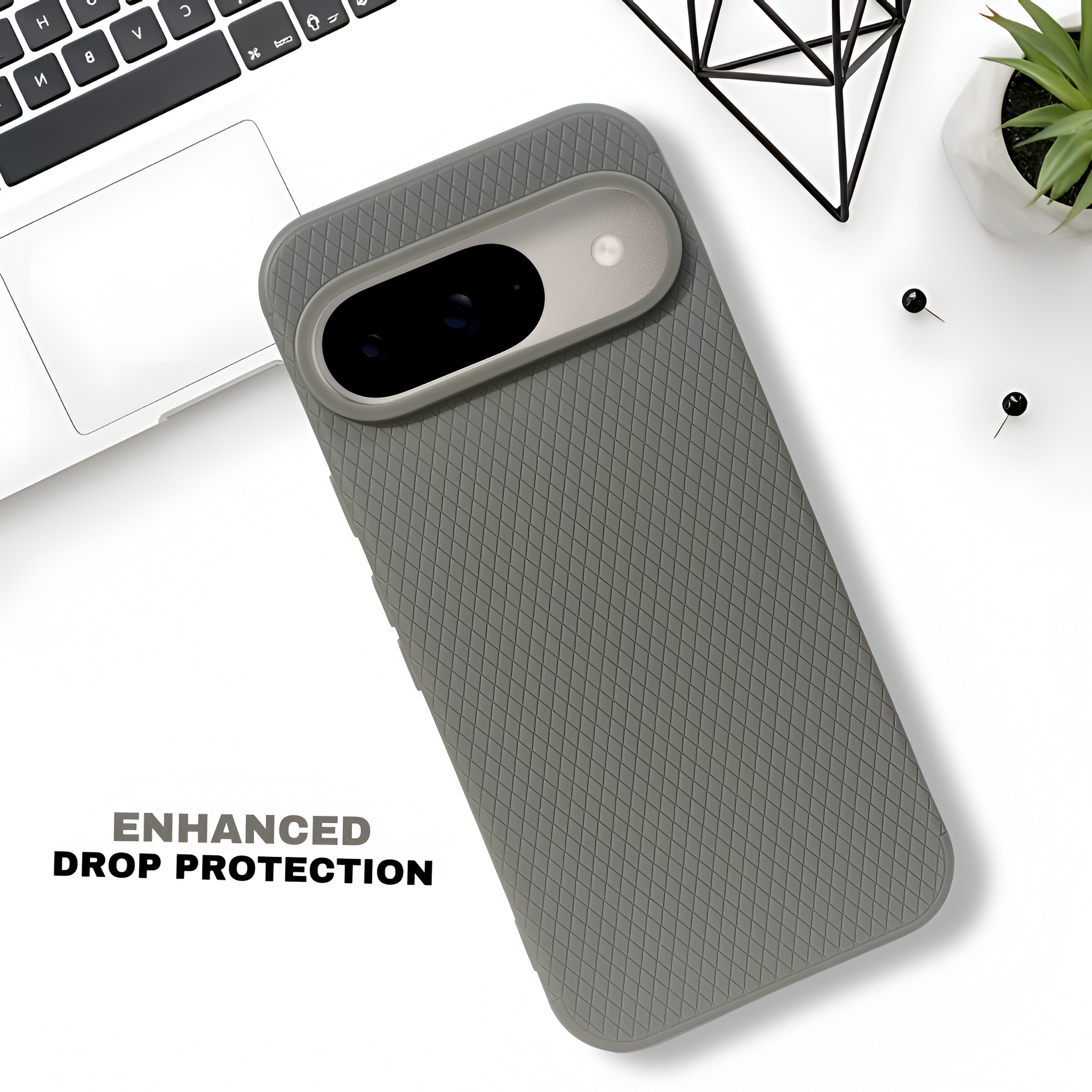 Grey Line Wave Silicone Case for Google Pixel 9