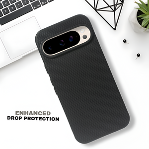 Black Line Wave Silicone Case for Google Pixel 9 Pro