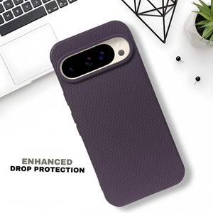 Deep Purple Line Wave Silicone Case for Google Pixel 9 Pro