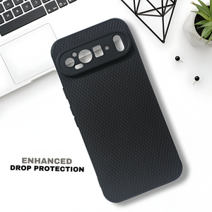 Black Line Wave Silicone Case for Google Pixel 9 Pro XL