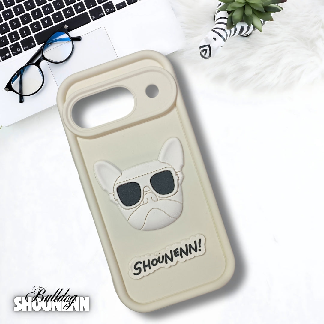 Cream SHOUNENN BULLDOG Silicone case for Google Pixel 9