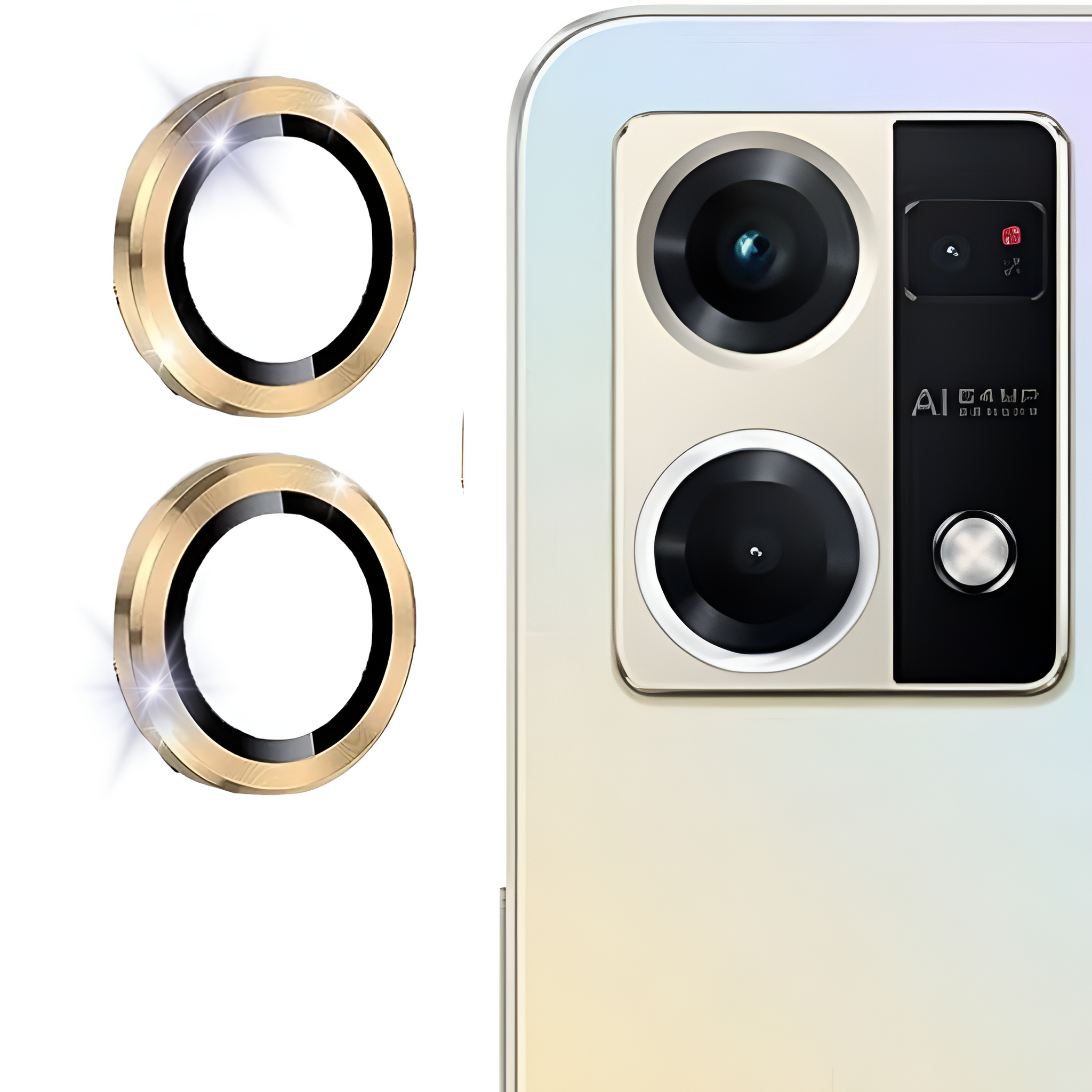 Gold Metallic camera ring lens guard for Oppo F21 Pro 5G