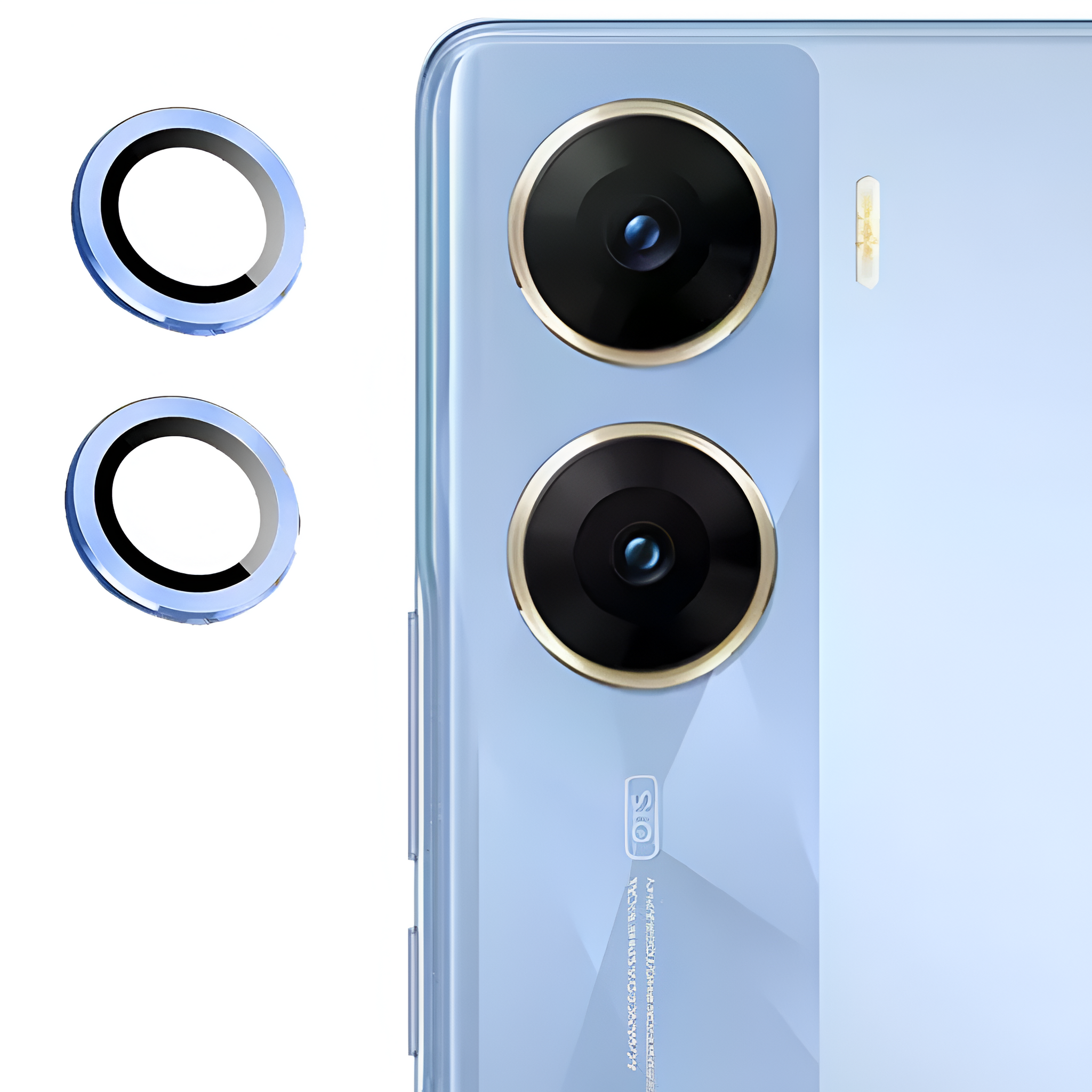 Sierra Blue Metallic camera ring lens guard for Vivo V29E