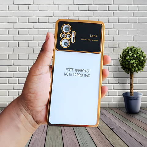 Luxury Plating Gold Camera Protection Transparent Case for Redmi Note 10 Pro