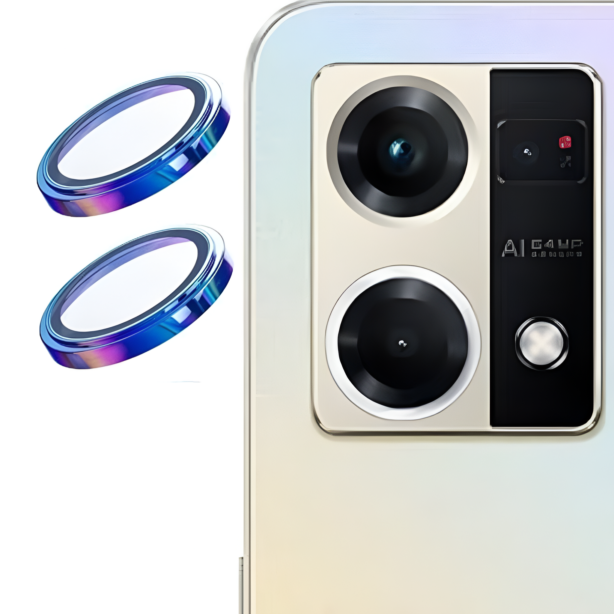 Rainbow Metallic camera ring lens guard for Oppo F21 Pro 5G