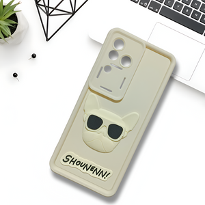 Cream SHOUNENN BULLDOG Silicone case for Vivo V30 Pro