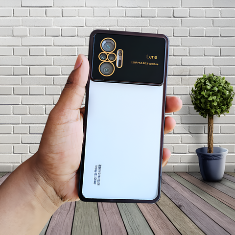 Luxury Plating Black Camera Protection Transparent Case for Redmi Note 10 Pro