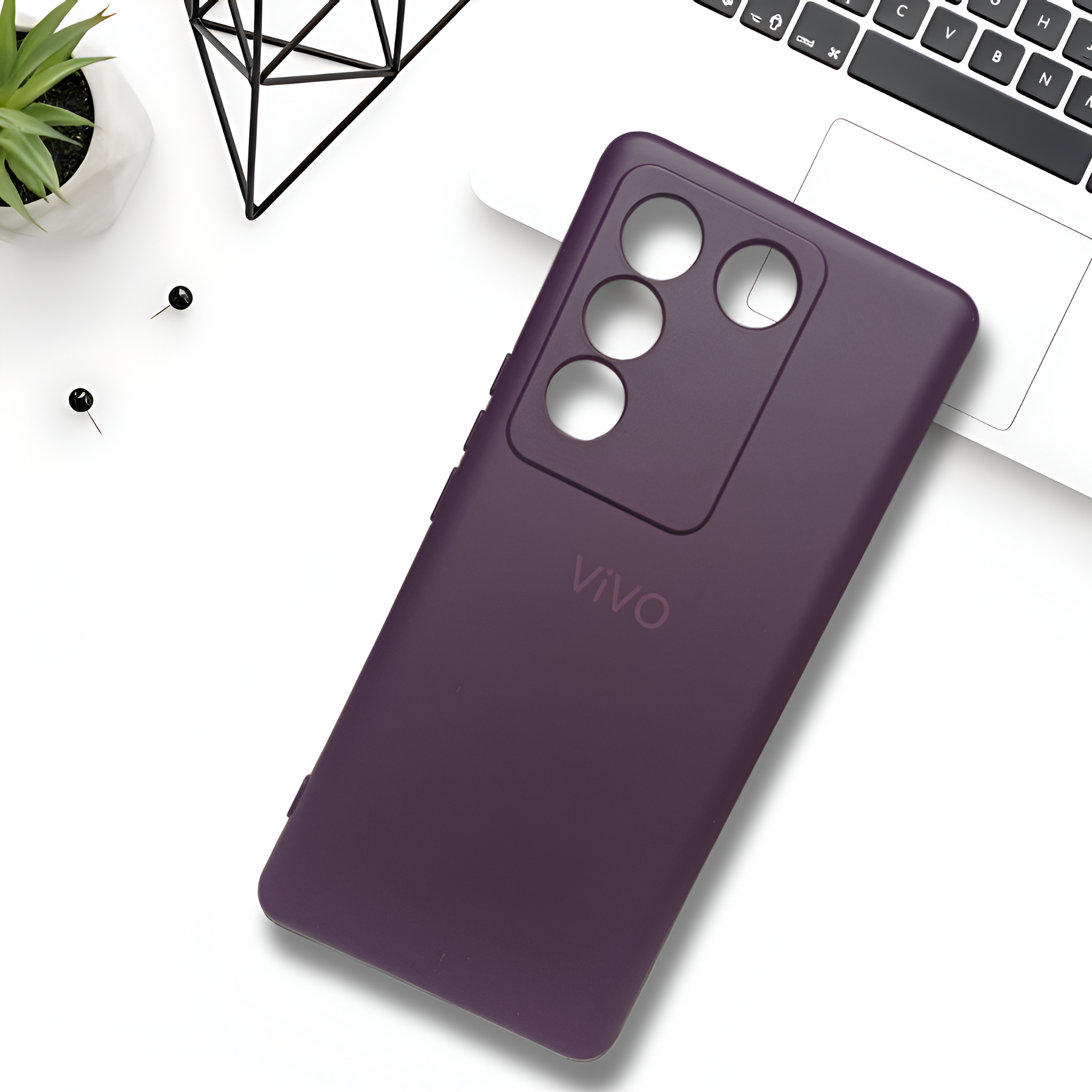 Deep Purple Camera Original Silicone case for Vivo V27