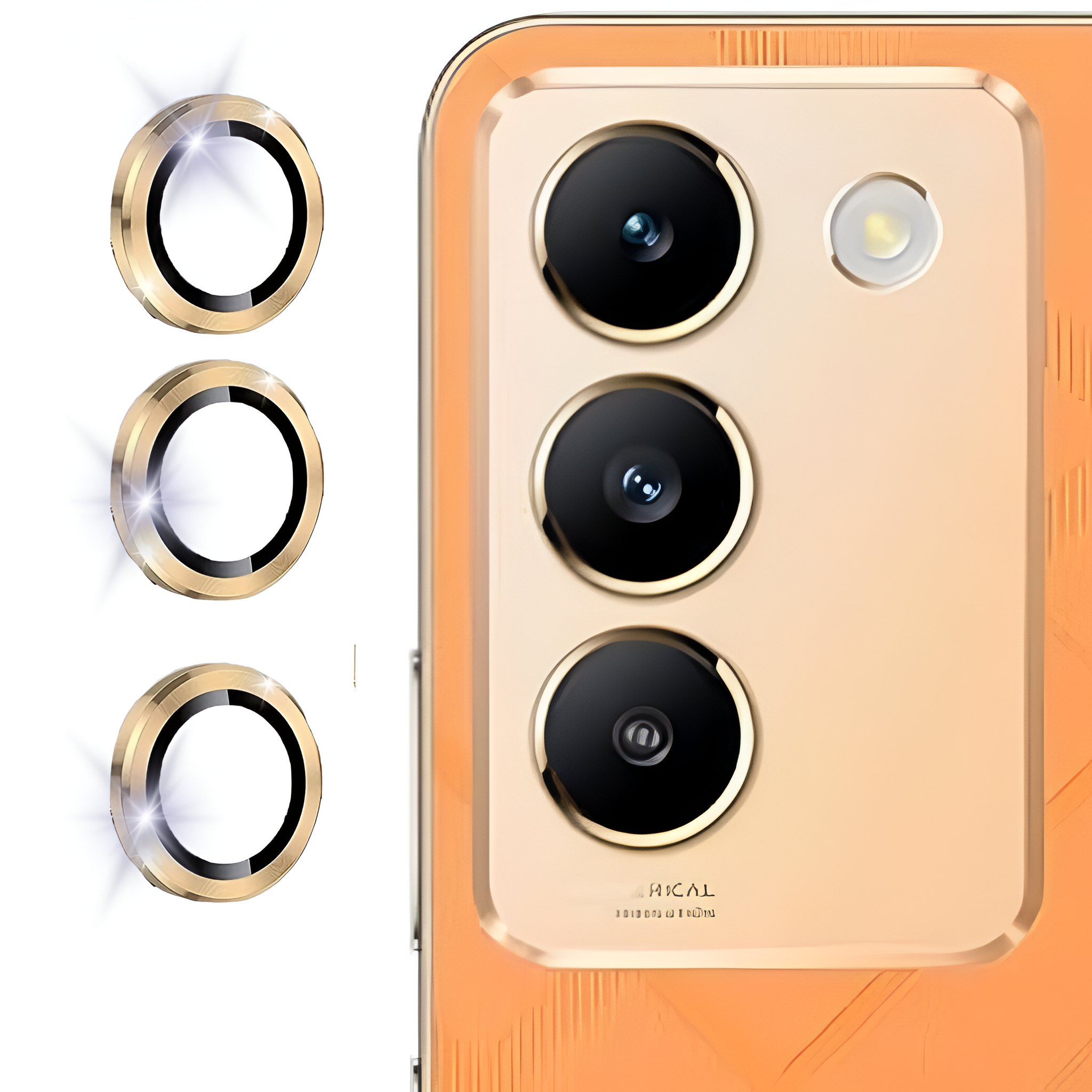 Golden Metallic camera ring lens guard for Vivo Y200E