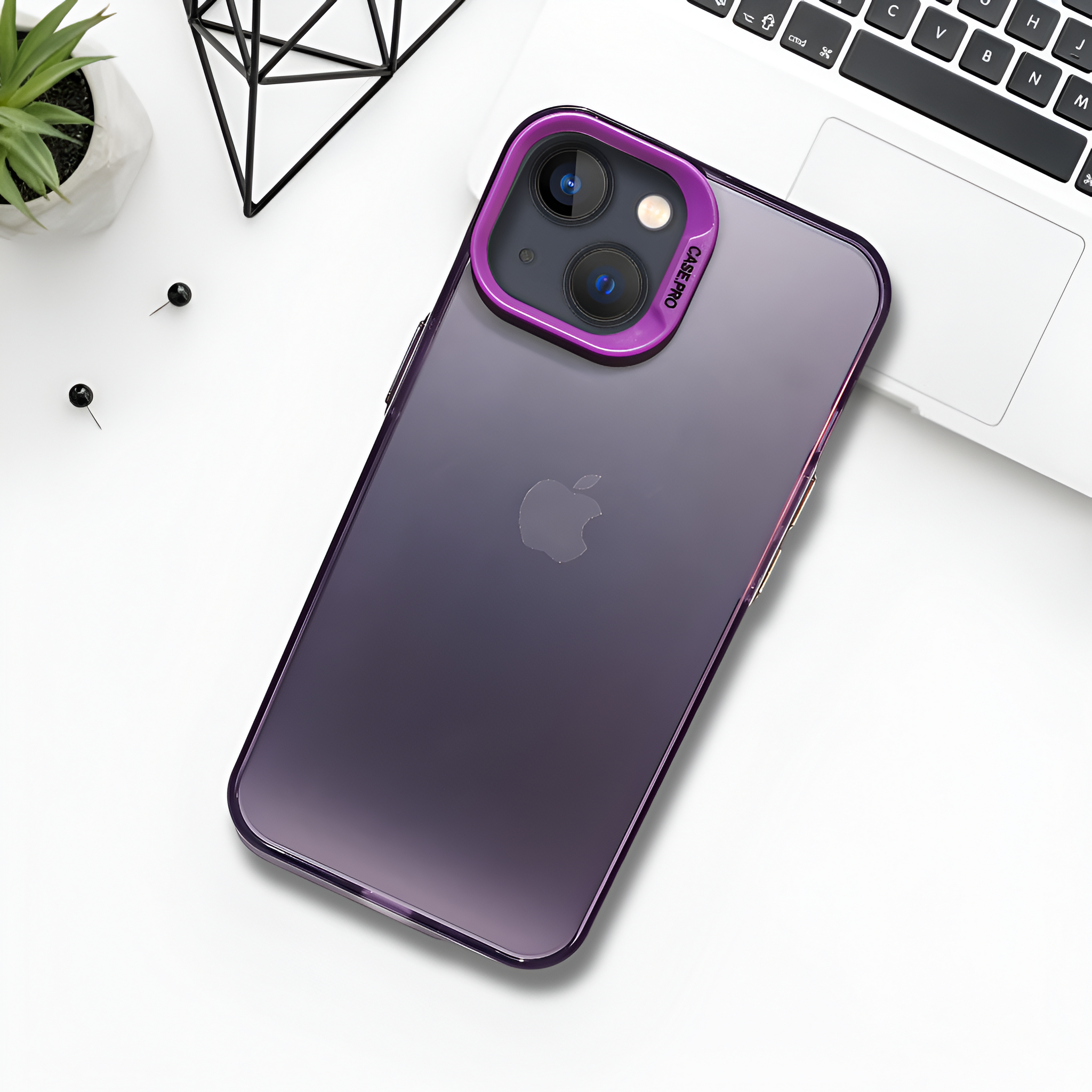 Purple Rgiem Slim Slicone Non-Yellowing Protective Case for Apple Iphone 15