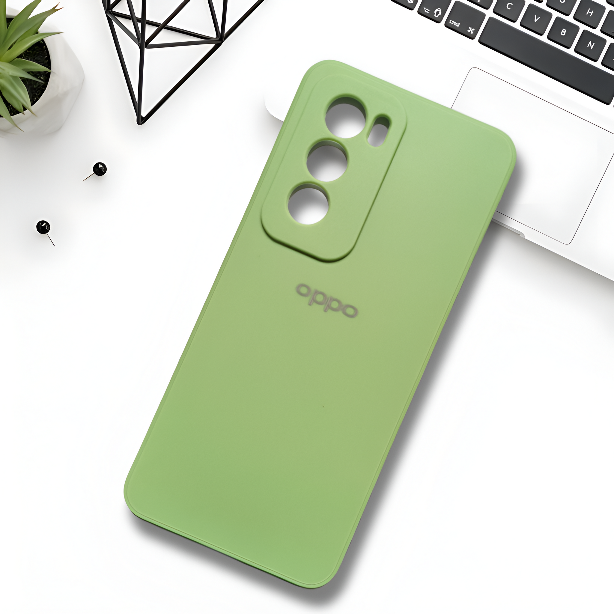 Light Green Candy Silicone Case for Oppo Reno 12 Pro