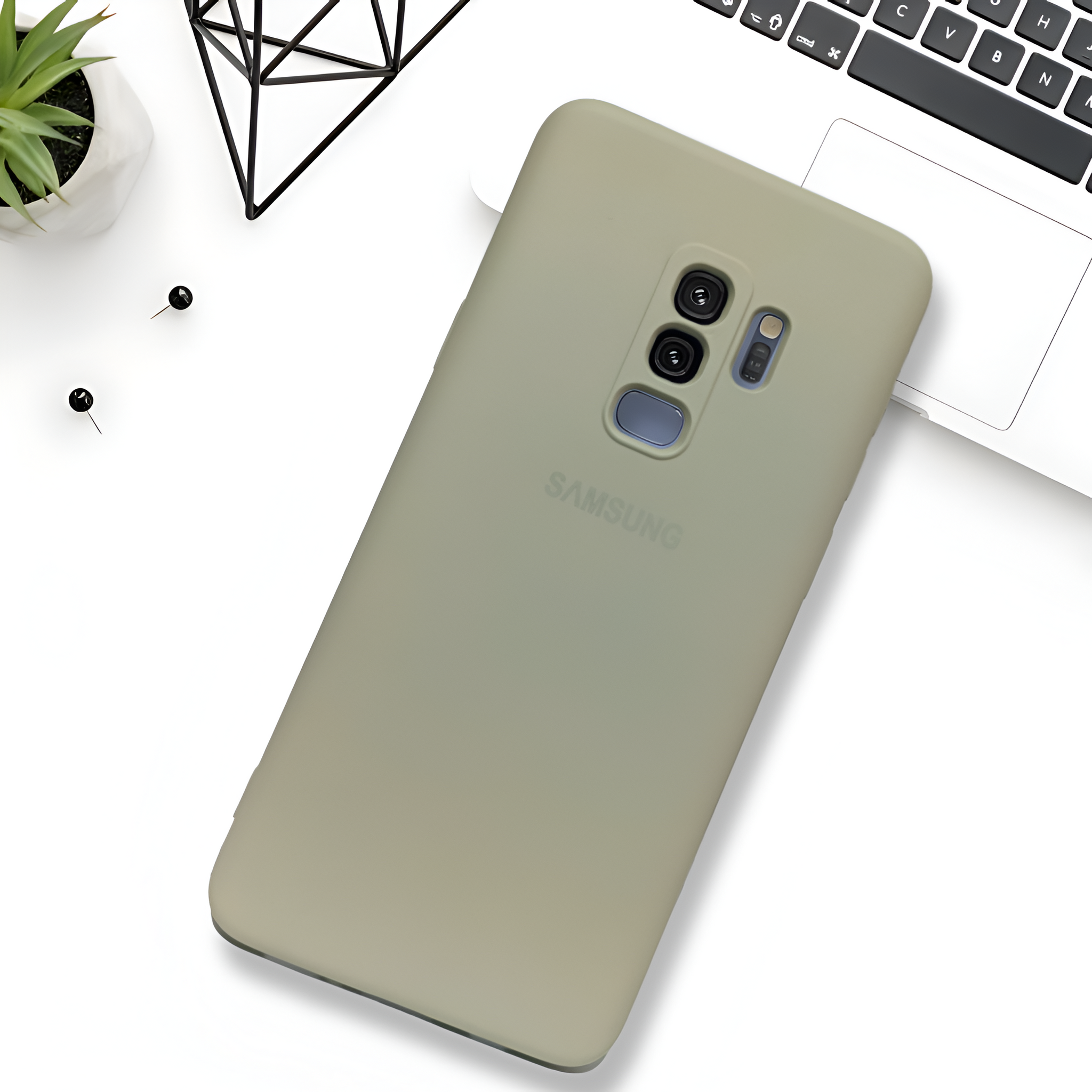 Light Brown Camera Original Silicone case for Samsung S9 Plus