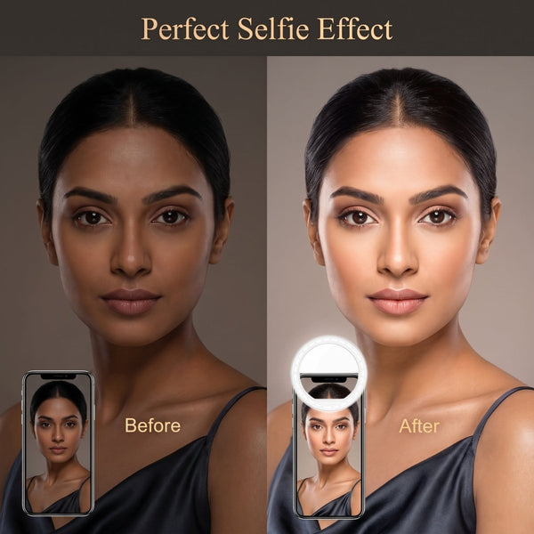 Portable Rechargeable Selfie Ring Light for mobile Phone - The Hatke