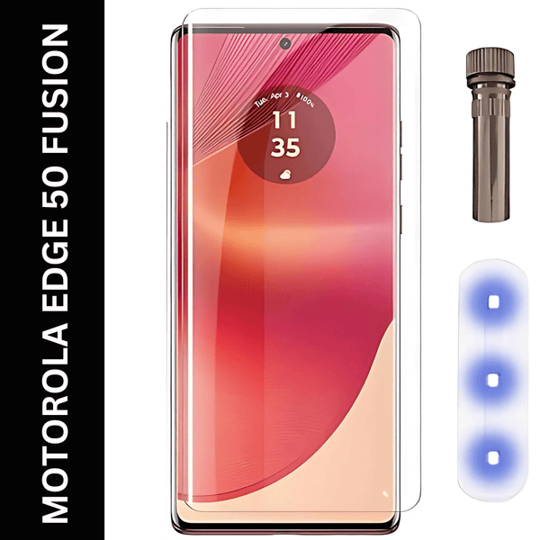 Premium UV Tempered Glass Screen Protector For Motorola Edge 50 Fusion 5g - The Hatke