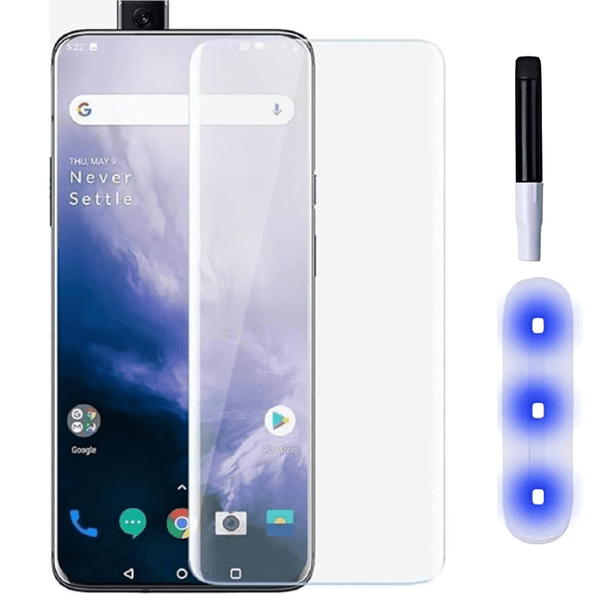 Premium UV Tempered Glass Screen Protector For Oneplus 7 Pro - The Hatke