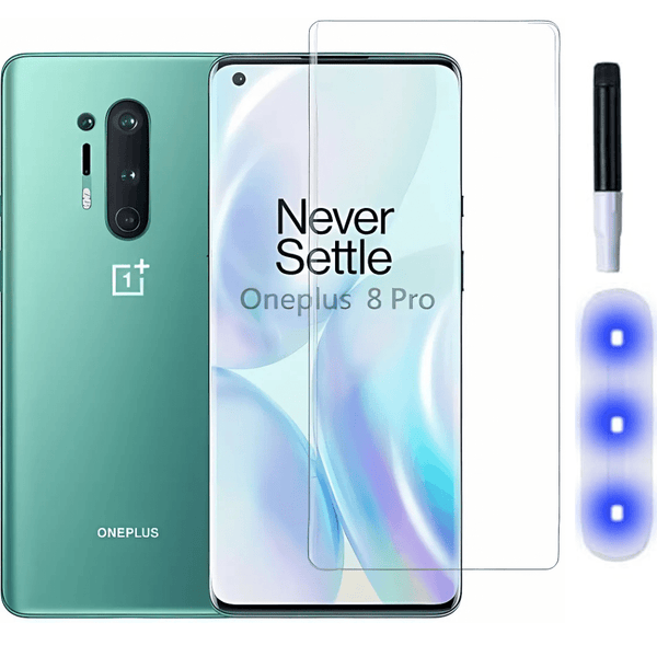 Premium UV Tempered Glass Screen Protector For Oneplus 8 Pro - The Hatke