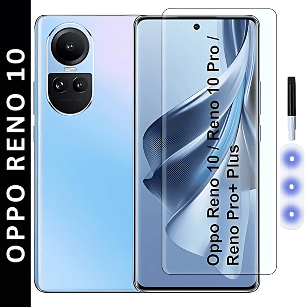 Premium UV Tempered Glass Screen Protector For Oppo Reno 10 - The Hatke